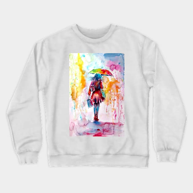 Colorful rainy day III Crewneck Sweatshirt by kovacsannabrigi